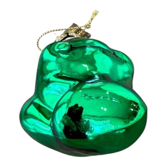 Christmas Ornament Hand Blown Glass Green Frog Thomas Pacconi Classics 2003 Xmas - Picture 6 of 11